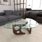 ENDORA - Triangle Glass Coffee Table - Modern Endora Coffee Table - Vintage Glass - MDF End Table - MDF Base- Tempered Top Accent Coffee Table for Living Room- 100*70*40 cm