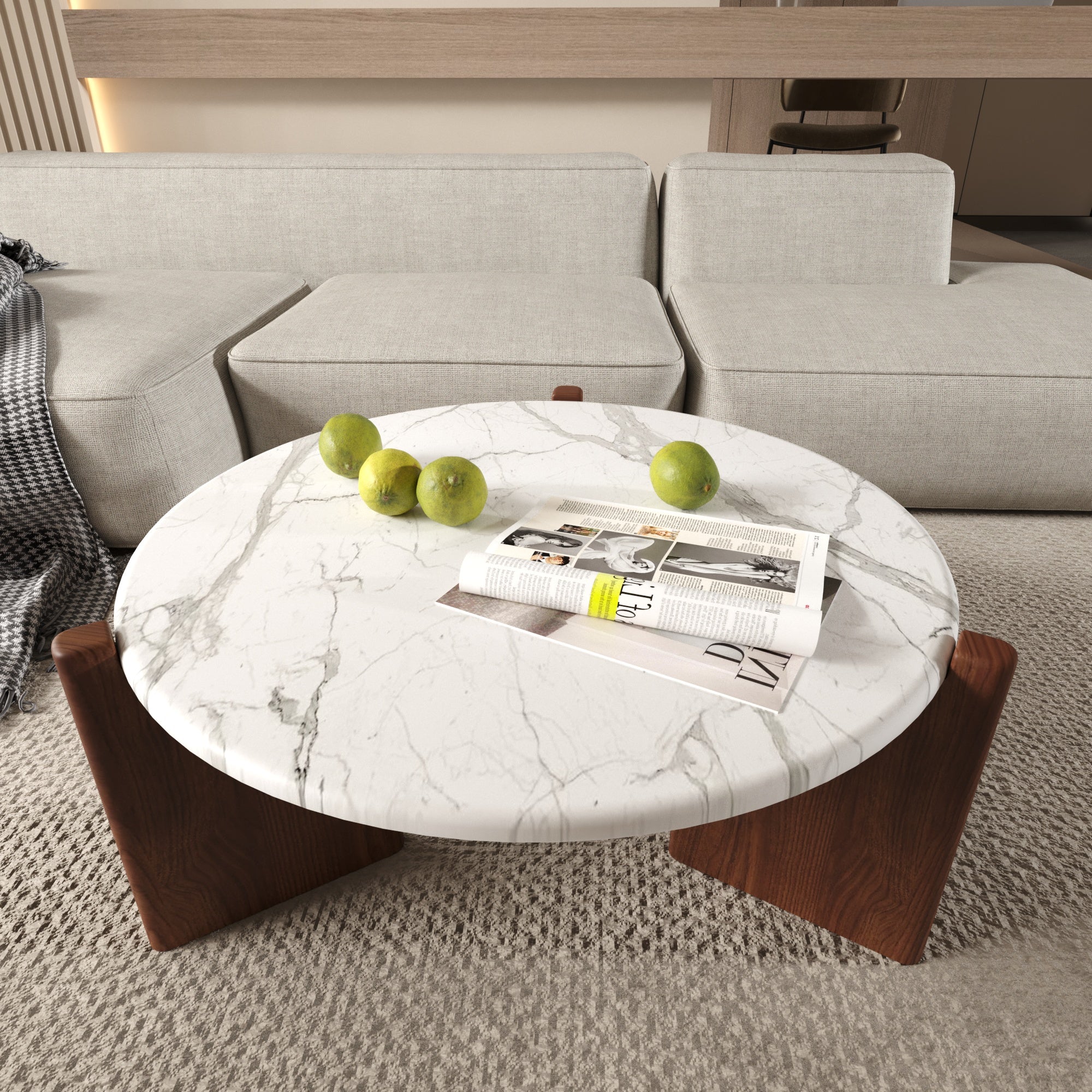 Scandinavian oval on sale coffee table