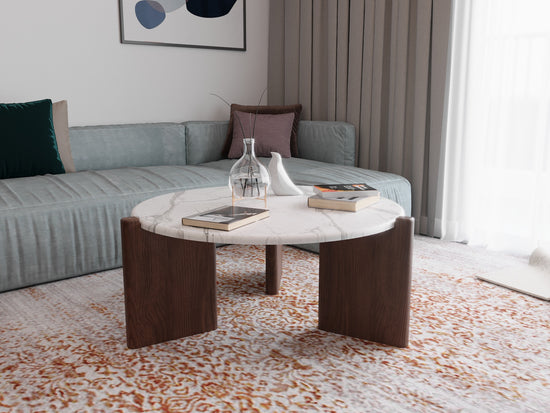 Scandinavian, Modern, Minimalist Marble Sormio Coffee Table