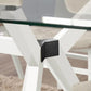 EVKA Moderner Terna-Esstisch aus klarem Glas, MDF-Beine, rechteckiger Esstisch für 2–8 Sitzer