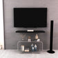 EVKA- Versatile Acrylic TV Stand and Coffee Table - Elevate Your Living Space -Dual Function as TV Stand and Coffee Table -Minimalistic Design Meets Mobility -Enhance Your Living Room