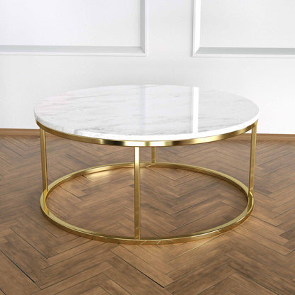 Potrica Round Coffee Table Polished Brass