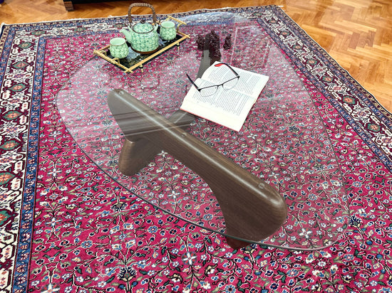 Modern and Luxury Coffee Table, Living Room Coffee Table, Glass Coffee Table Vintage Glass End Table, Solid Wood Base